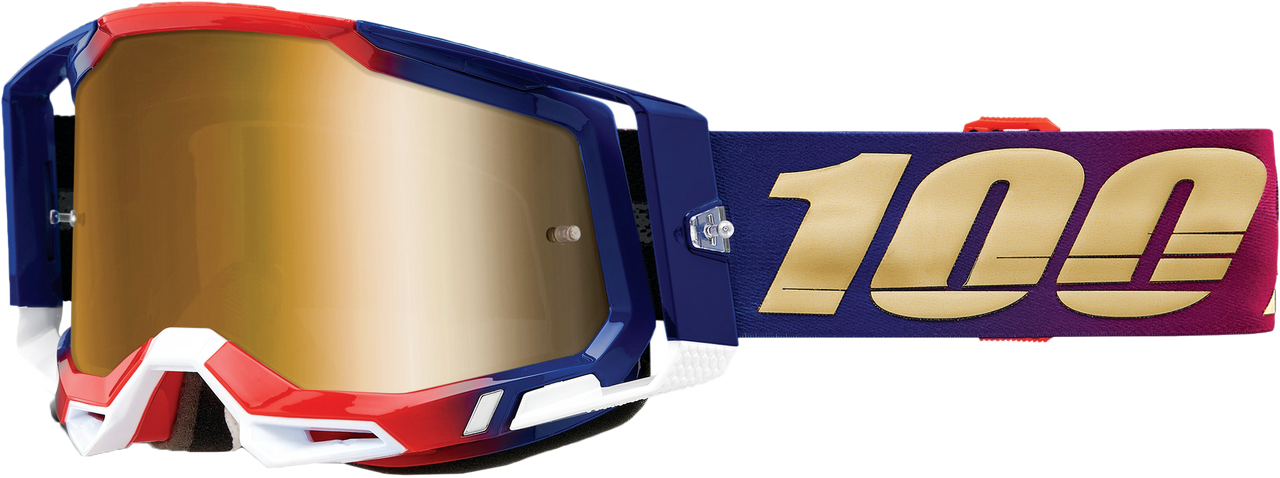 100% - 50010-00009 - RACECRAFT 2 GOGGLE UNITED MIRROR TRUE GOLD LENS
