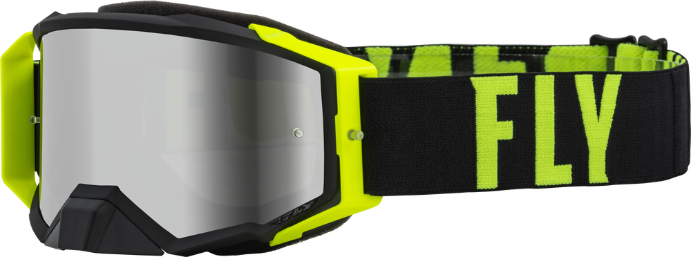FLY RACING - 37-51900 - ZONE PRO GOGGLE BLACK/HI-VIS W/ SILVER MIRROR/SMOKE LENS