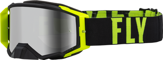 FLY RACING - 37-51900 - ZONE PRO GOGGLE BLACK/HI-VIS W/ SILVER MIRROR/SMOKE LENS