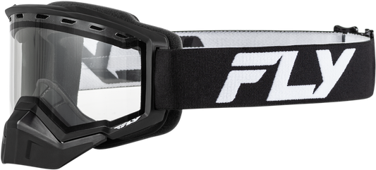 FLY RACING - FLB-24FY2 - YTH FOCUS SNOW GOGGLE BLK/WHT W/ CLEAR LENS