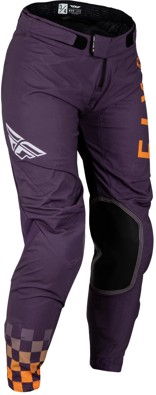 FLY Racing 2025 Womens Lite Pant Deep Purple/Wht/Neon Coral