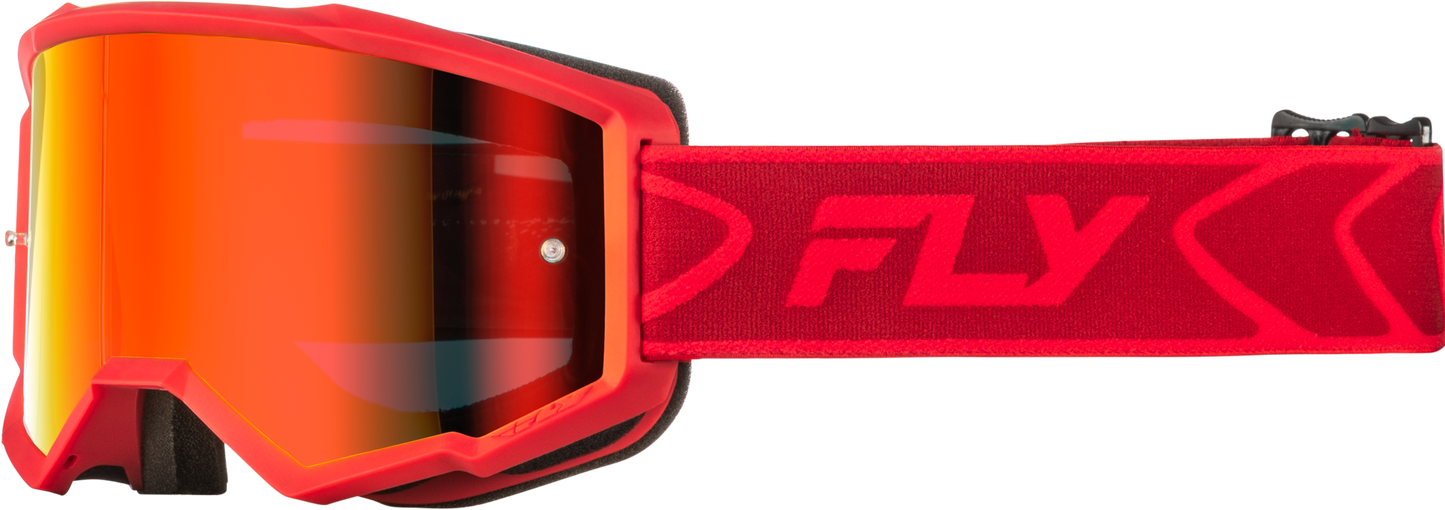 FLY Racing Youth Zone Goggle Red/Crimson with Red Mirror/Smoke Lens