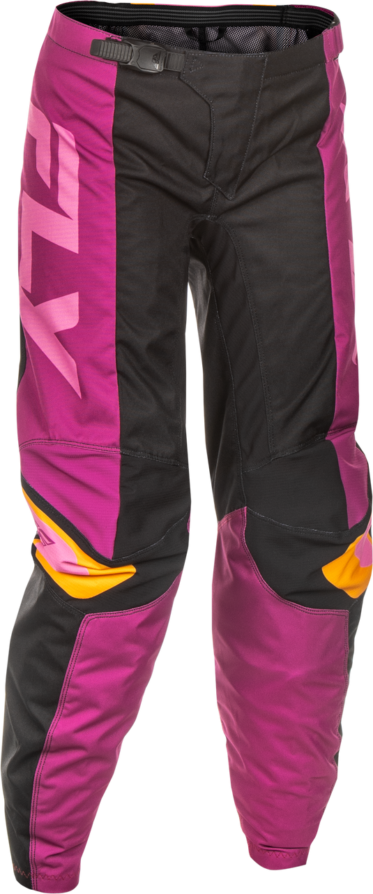 FLY Racing 2025 Womens F-16 Pant Black/Mauve/Yellow