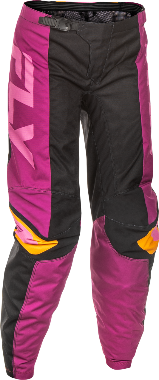 FLY Racing 2025 Womens F-16 Pant Black/Mauve/Yellow