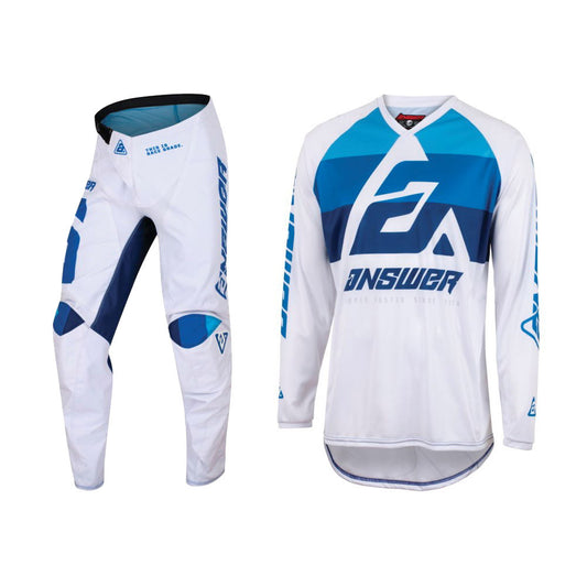 Answer Racing 2023 Youth Syncron CC Jersey Pant Combo Blue/White
