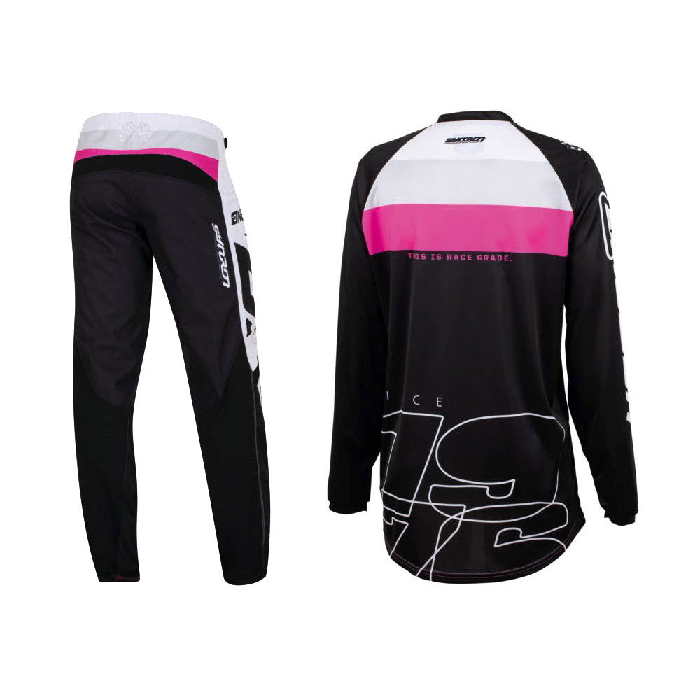 Answer Racing 2023 Womens Syncron CC Jersey Pant Combo Black/White/Rhodamine