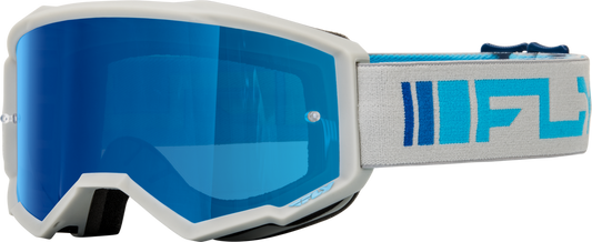 FLY RACING - 37-51523 - ZONE GOGGLE SILVER/BLUE W/ DARK BLUE MIRROR/SMOKE LENS