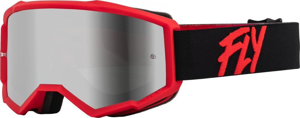 FLY RACING - 37-51721 - YOUTH ZONE GOGGLE BLACK/RED W/ SILVER MIRROR/SMOKE LENS