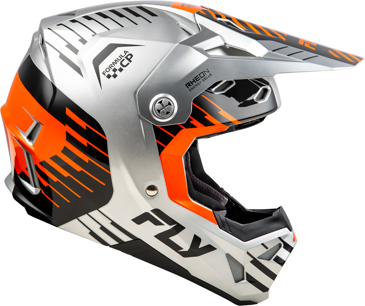 FLY Racing 2025 Formula CP Slice Helmet Grey/Orange/Black