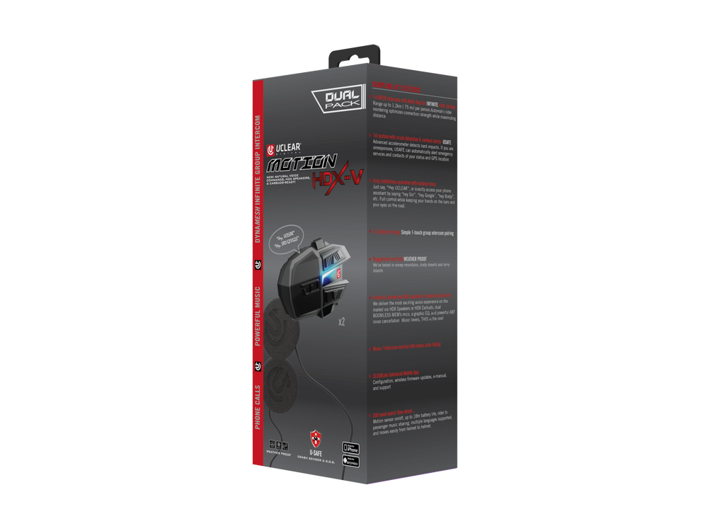 Uclear - 180513 - Motion HDX-V Helmet Audio Single Kit