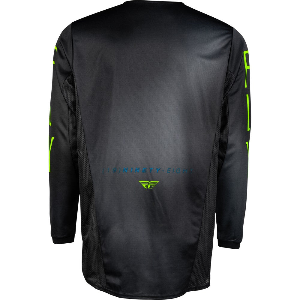 FLY Racing 2024 Youth Kinetic Prodigy Jersey Pant Combo Charcoal/Neon Green/True Blue