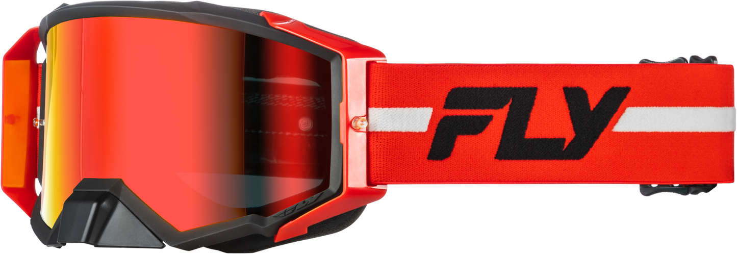 FLY Racing Zone Pro Goggle Red/Black/Grey with Red Mirror/Smoke Lens