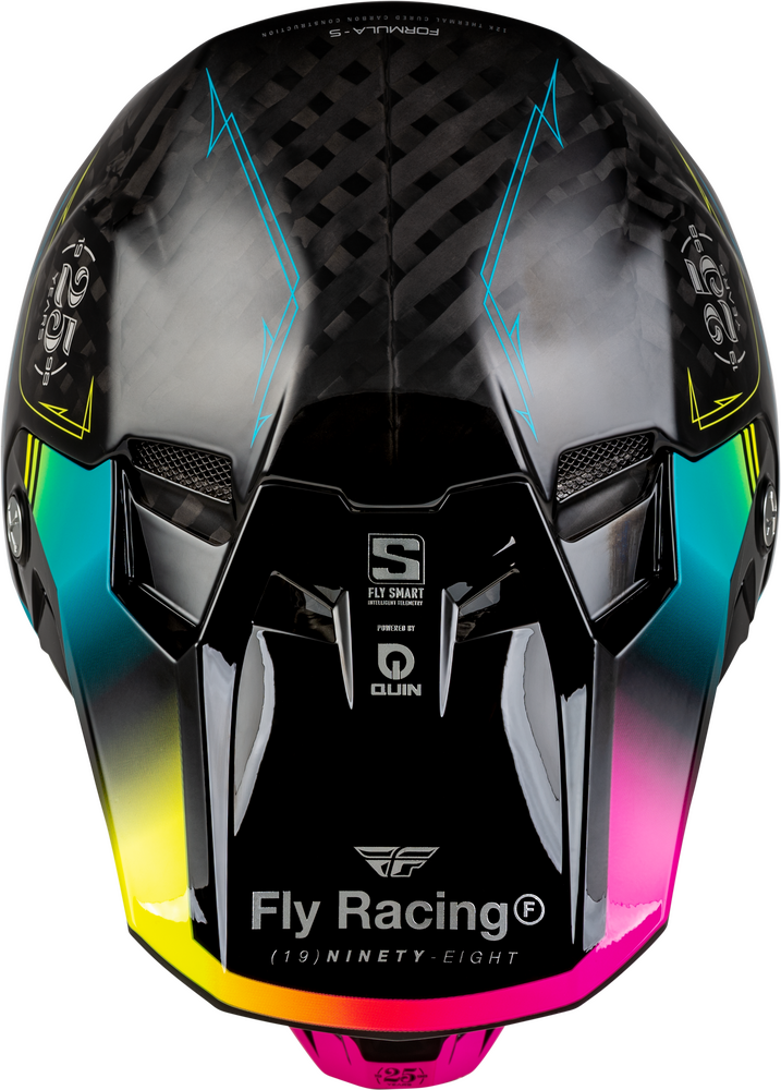FLY Racing Limited Edition Formula S Carbon Legacy Helmet - Black/Electric Blu/Fuschia