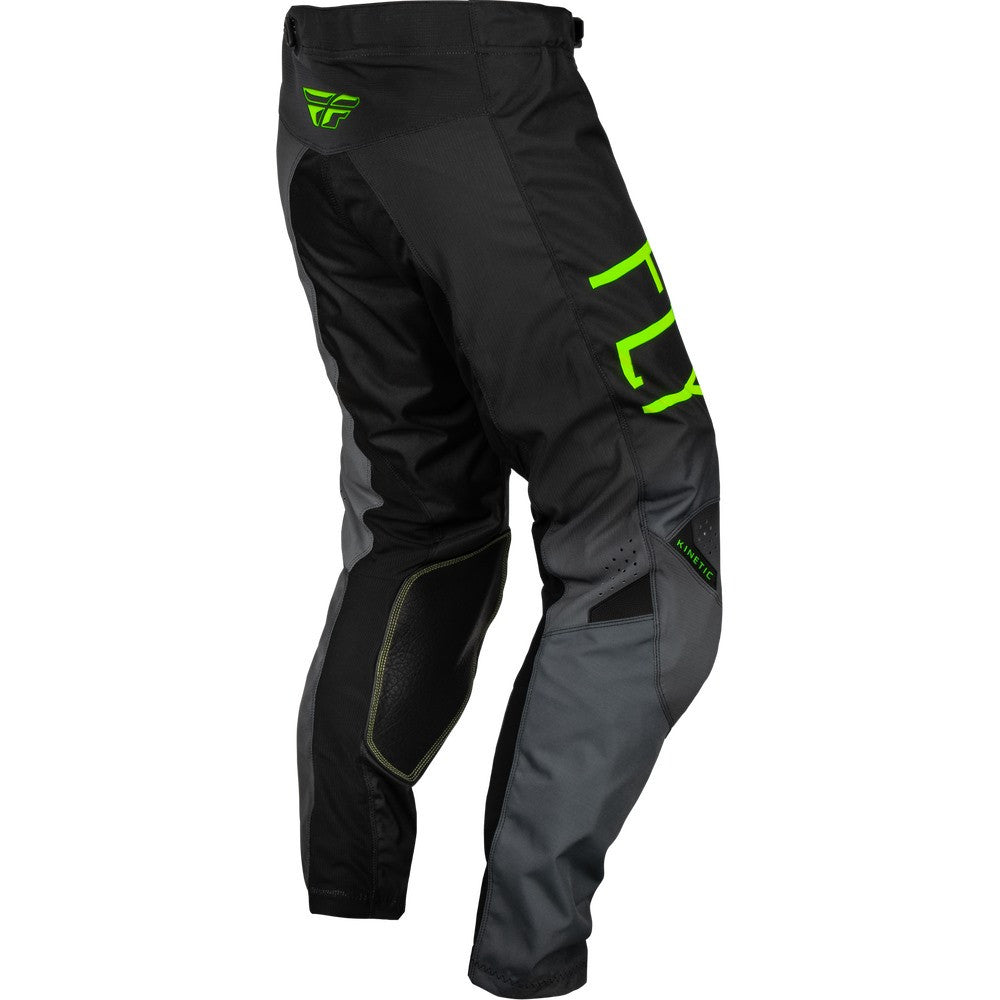 FLY Racing 2024 Youth Kinetic Prodigy Jersey Pant Combo Charcoal/Neon Green/True Blue