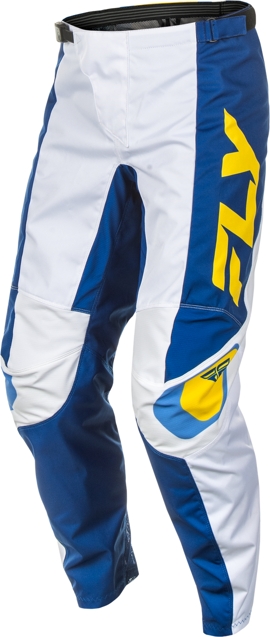 FLY Racing 2025 F-16 Pant White/Dark Blue/Yellow