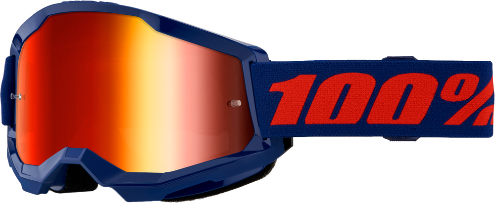 100% - 50028-00021 - STRATA 2 GOGGLE NAVY MIRROR RED LENS