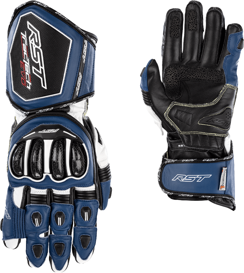 RST Tractech EVO 4 CE Gloves Blue/White/Black
