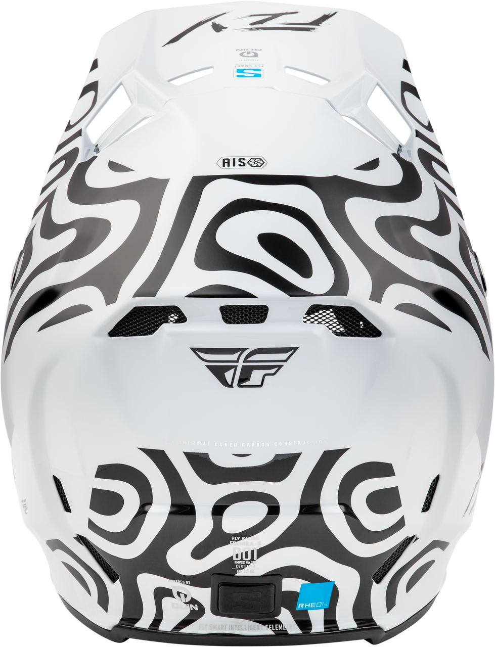 FLY Racing 2025 Youth Formula S Carbon Abyss Helmet White/Black Youth Large