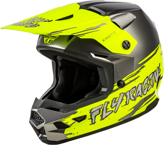 FLY Racing 2026 Youth Kinetic Surge Helmet Grey/Hi-Vis