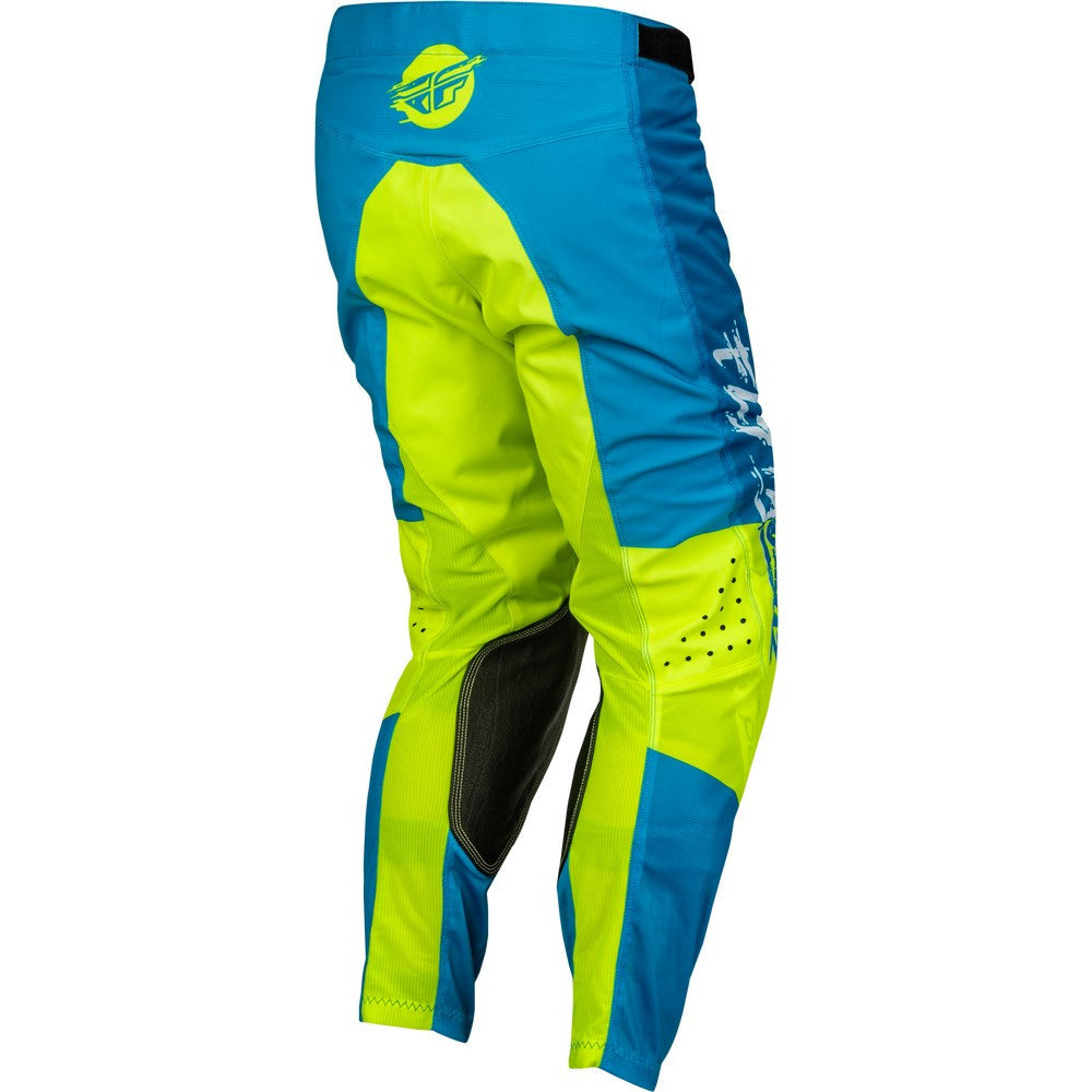 FLY Racing 2024 Youth Kinetic Mesh Khaos Jersey Pant Combo - Blue/White/Hi-Vis