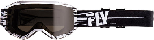 FLY RACING - FLA-045 - ZONE W/C GOGGLE BLACK/WHITE W/DARK SMOKE LENS
