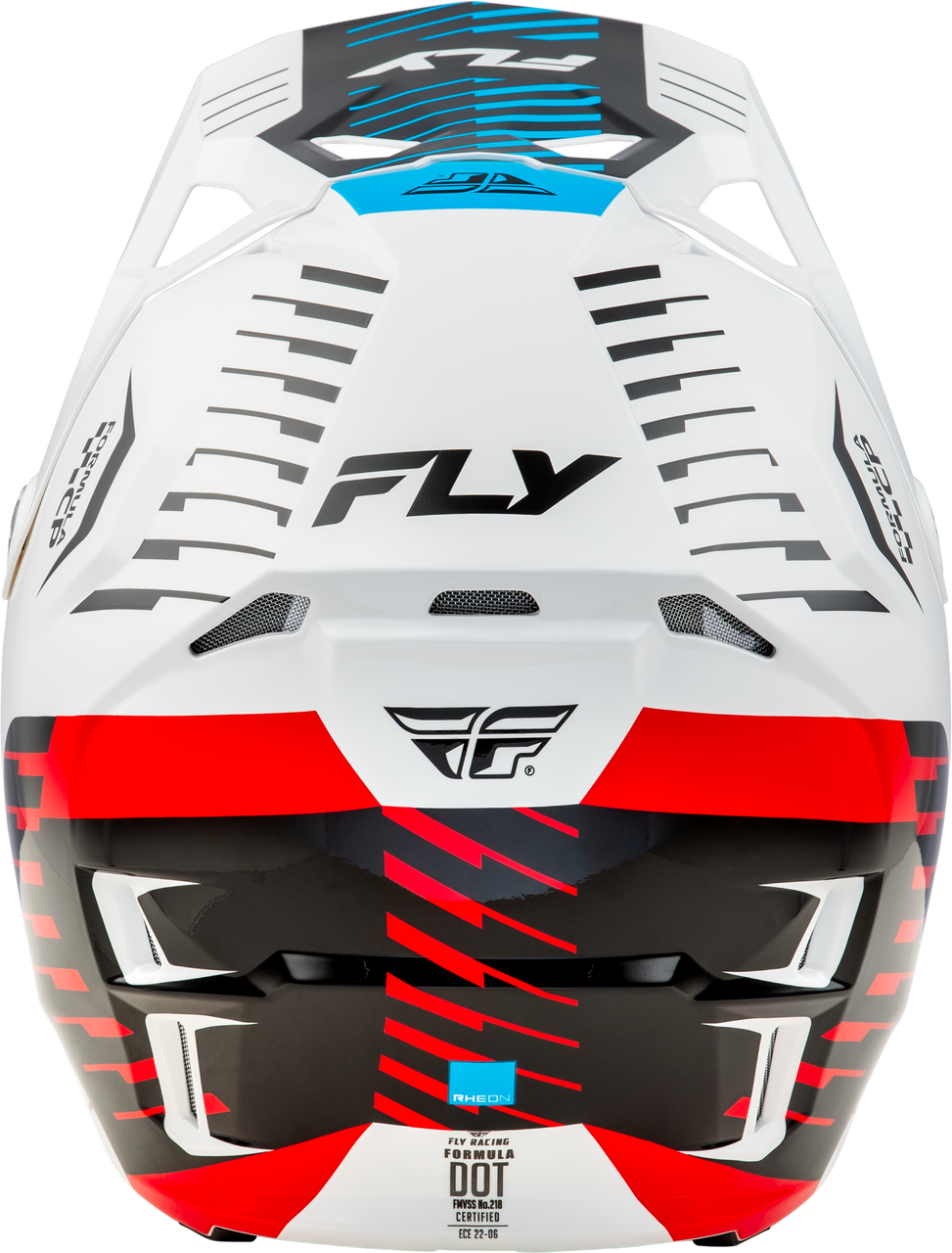 FLY Racing 2025 Youth Formula CP Slice Helmet White/Red/Cyan Youth Large