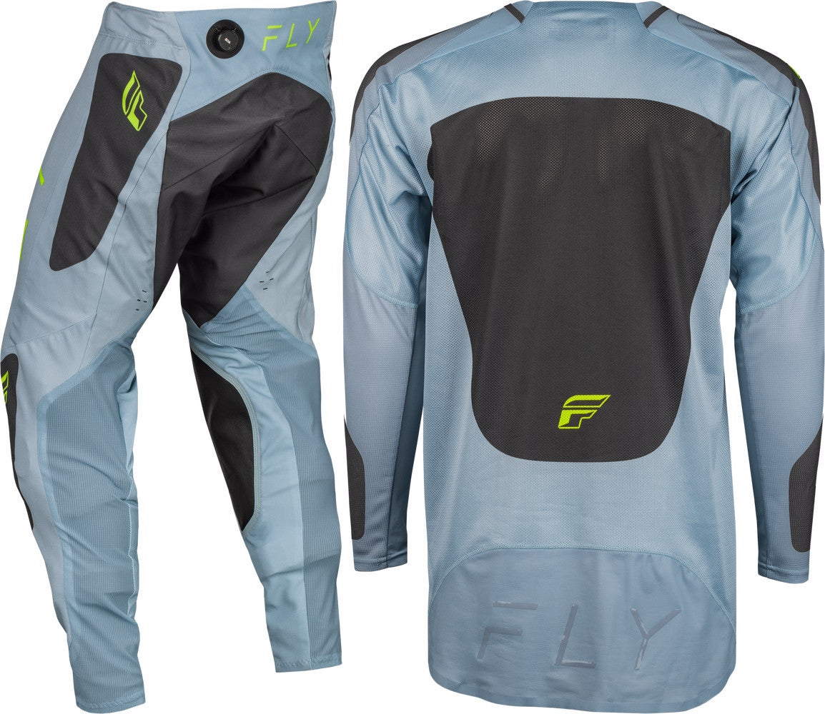 FLY Racing 2024 Evolution DST Jersey Pant Combo Ice Grey/Charcoal/Neon Green
