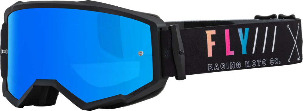 FLY RACING - 37-51510 - ZONE S.E. GOGGLE BLACK/SUNSET W/ SKY BLUE MIRROR/SMOKE LENS