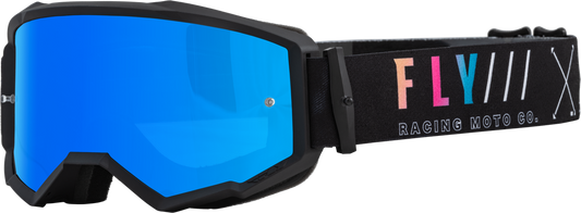 FLY RACING - 37-51510 - ZONE S.E. GOGGLE BLACK/SUNSET W/ SKY BLUE MIRROR/SMOKE LENS