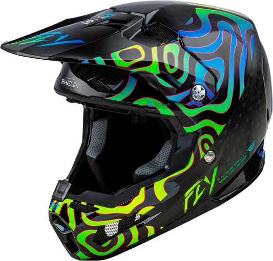 FLY Racing 2025 Formula S Carbon Zen Helmet Black Carbon/Blue/Yellow