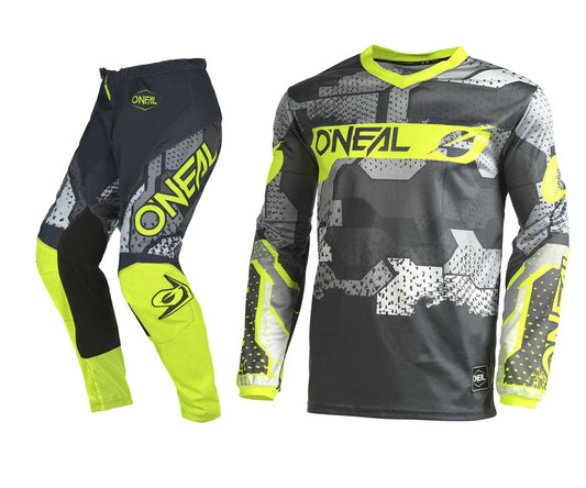 O'NEAL 2024 Element Camo Jersey Pant Combo Grey/Yellow