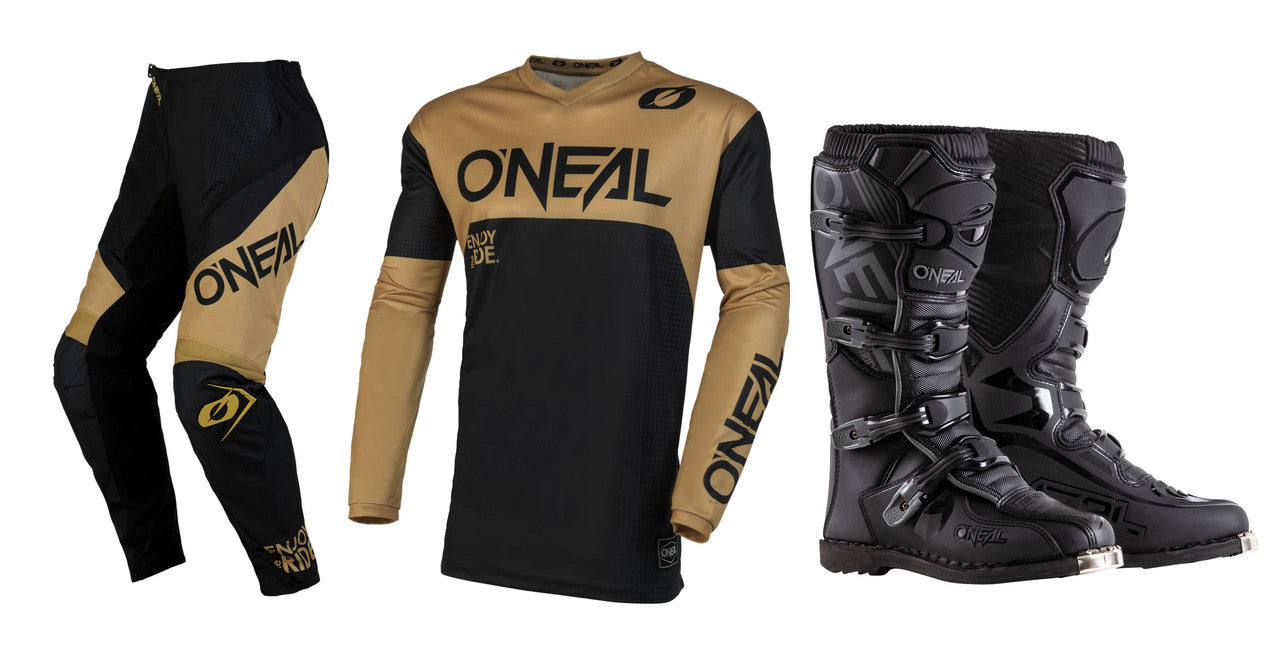 O'Neal 2024 Element Racewear Jersey Pant Element Boot Combo Black/Sand