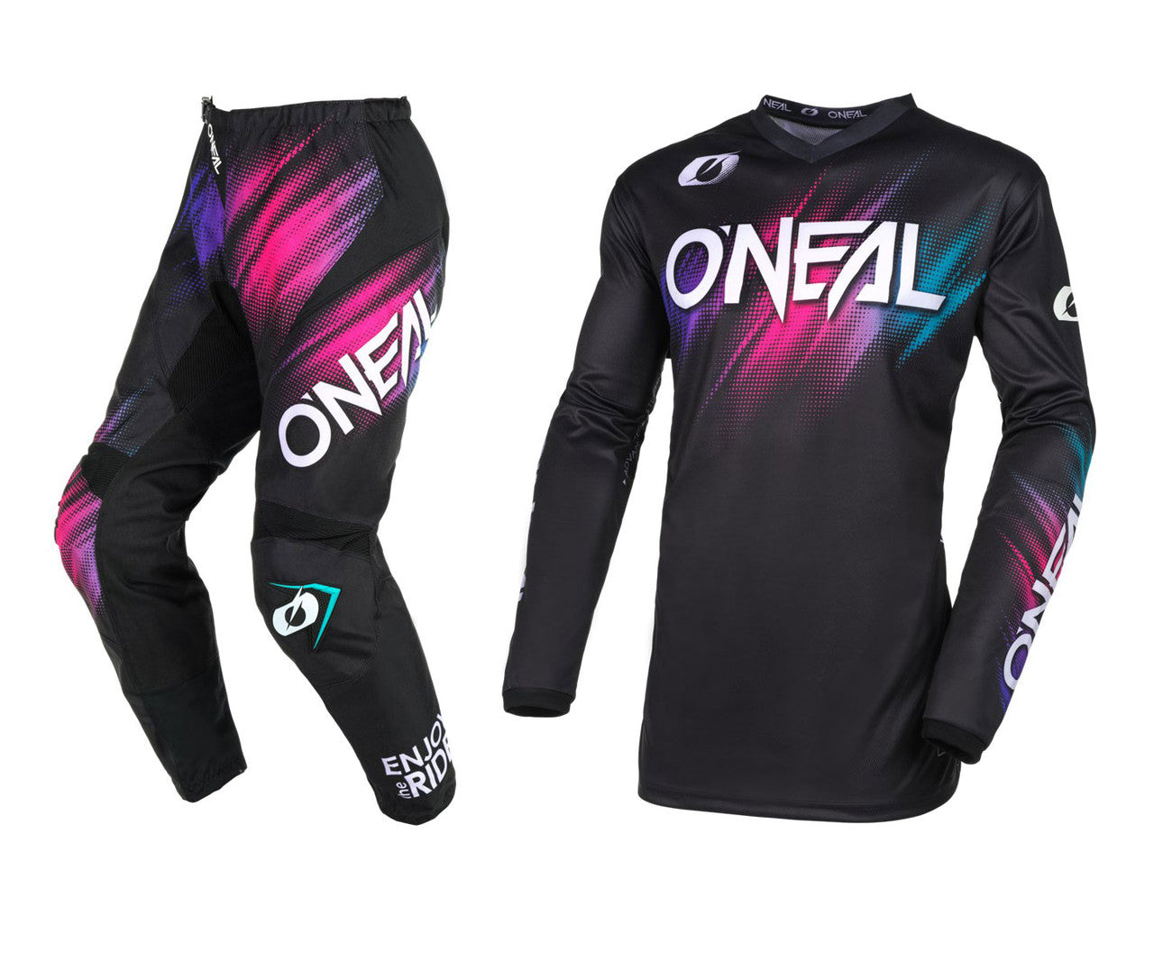 O'Neal 2024 Womens Element Voltage Jersey Pant Combo - Black/Multi