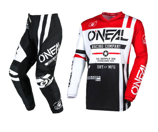 O'Neal 2025 Element Warhawk Jersey Pant Combo - Black/White/Red