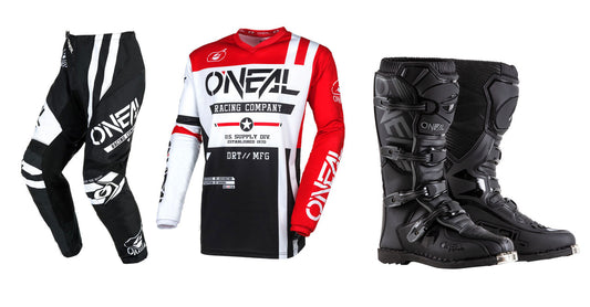 O'Neal 2024 Element Warhawk Jersey Pant Element Boot Combo Black/White/Red
