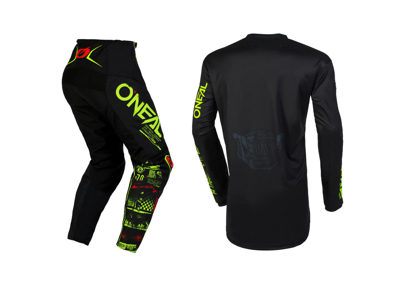 Oneal 2023 Element Attack Jersey Pant Combo Black/Neon