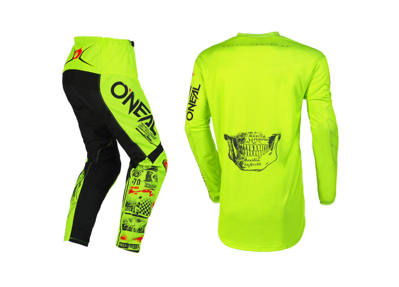 Oneal 2023 Youth Element Attack Jersey Pant Combo Black/Neon