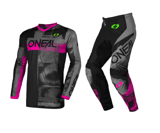 O'Neal 2026 Youth GIrls Element Roller Black/Pink Jersey Pant Combo