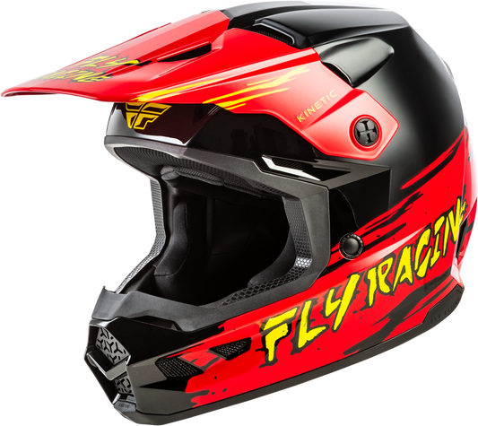 FLY Racing 2026 Youth Kinetic Surge Helmet Black/Red/Yellow