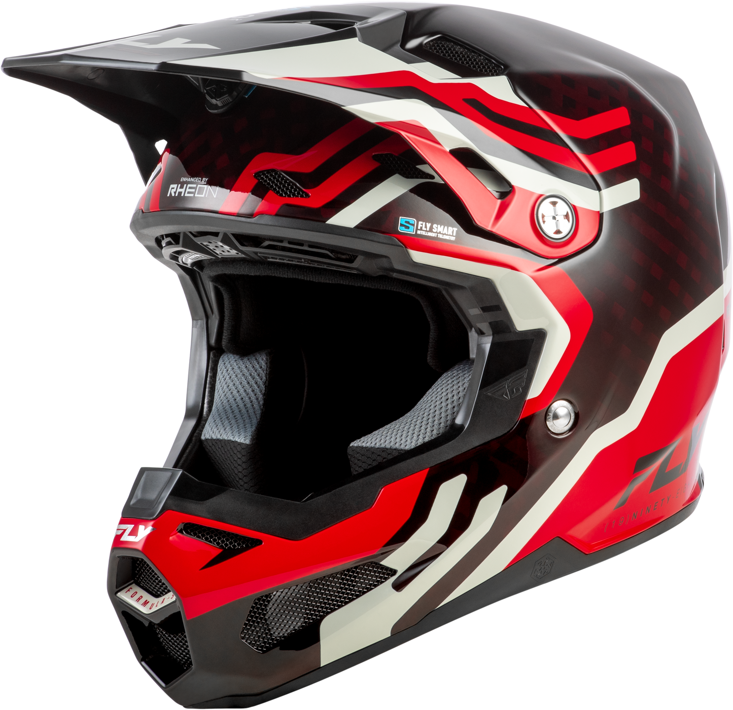 FLY Racing 2026 Formula S Carbon Byte Helmet Red Carbon/Red/Grey