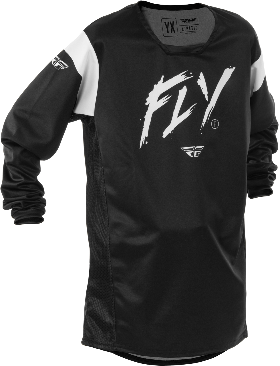 FLY Racing 2025 Youth Kinetic Stoke Jersey Black/White