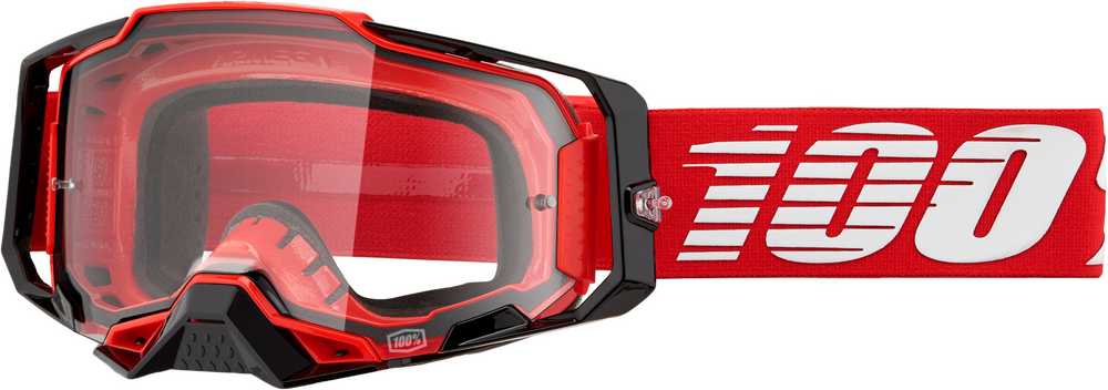 100% - 50004-00033 - ARMEGA GOGGLE RED CLEAR LENS