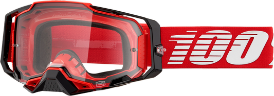 100% - 50004-00033 - ARMEGA GOGGLE RED CLEAR LENS
