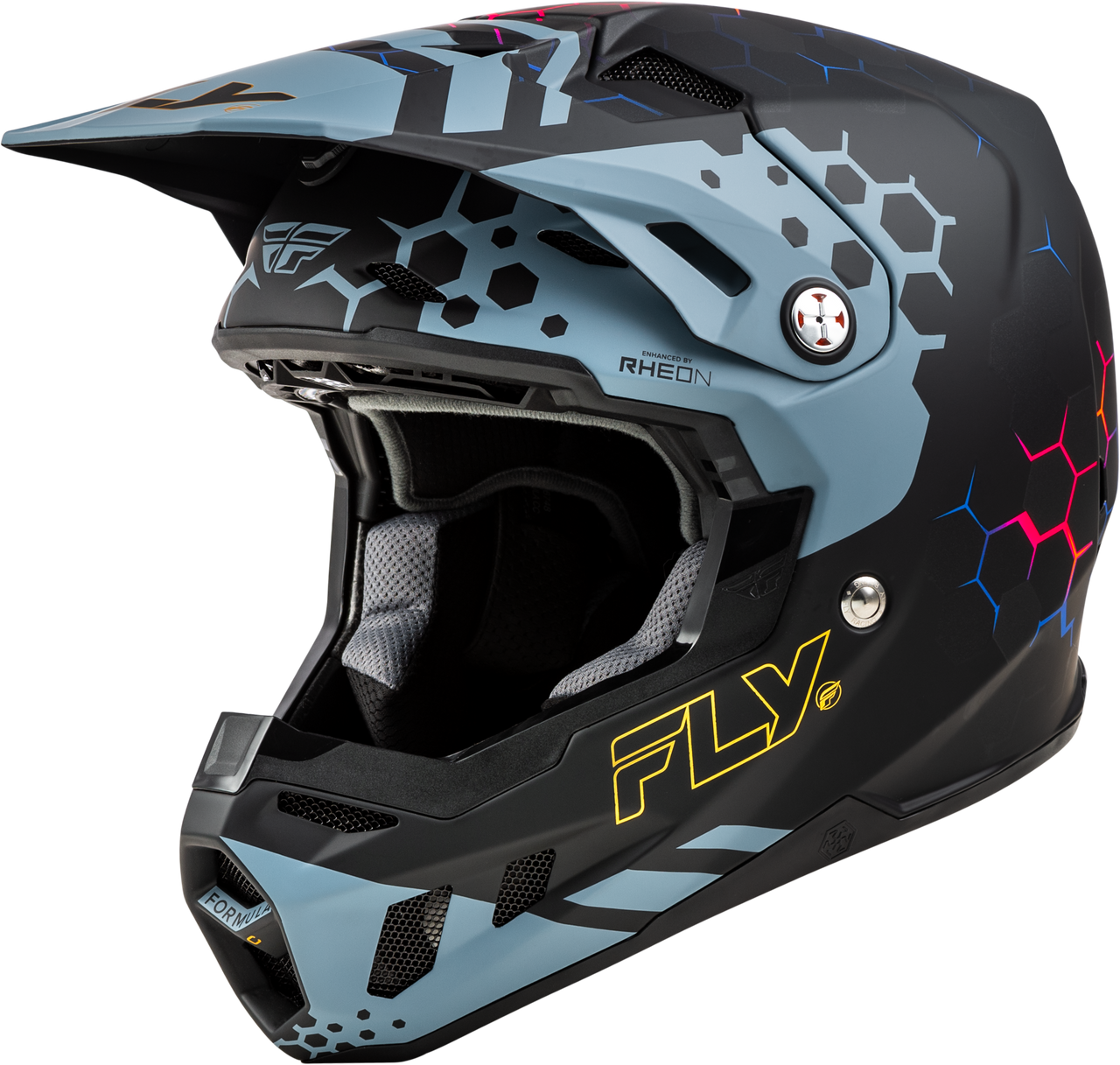 FLY Racing 2025 Youth Formula CC Tektonic Helmet Matte Black/Slate/Blue Youth Large