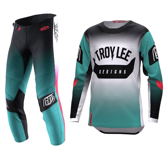 Troy Lee Designs 2023 Youth GP Jersey Pant Combo Arc Turquoise/Neon Melon