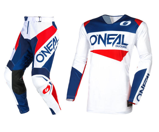O'Neal 2024 Hardwear Air Slam Jersey Pant Combo - White/Blue/Red