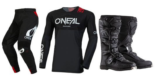 O'Neal 2024 Mayhem Hexx Jersey Pant Element Boot Combo Black/Gray