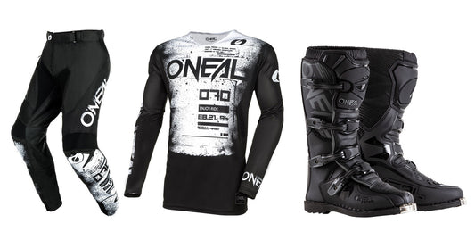 O'Neal 2024 Mayhem Scarz Jersey Pant Element Boot Combo Black/White