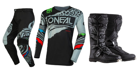 O'Neal 2024 Mayhem Wild Jersey Pant Element Boot Combo Black/Gray