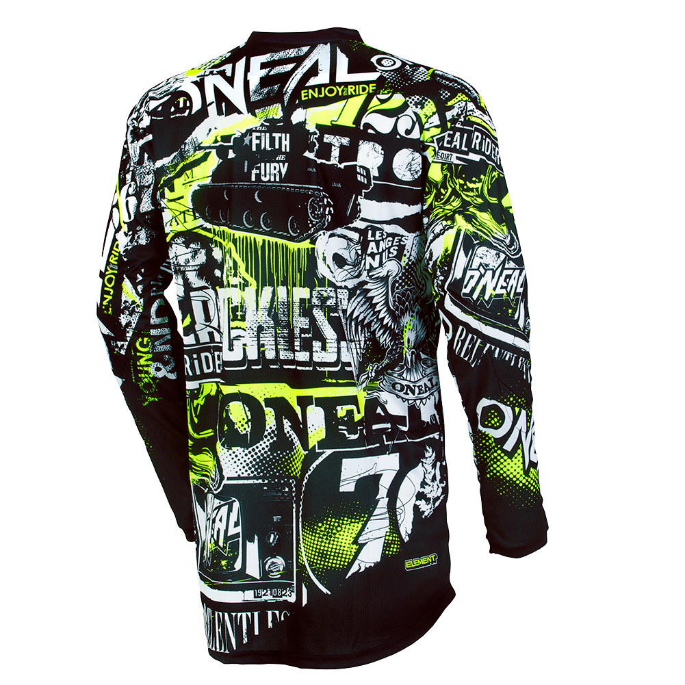 Oneal 2022 Element Attack Jersey - Black/Hi-Viz